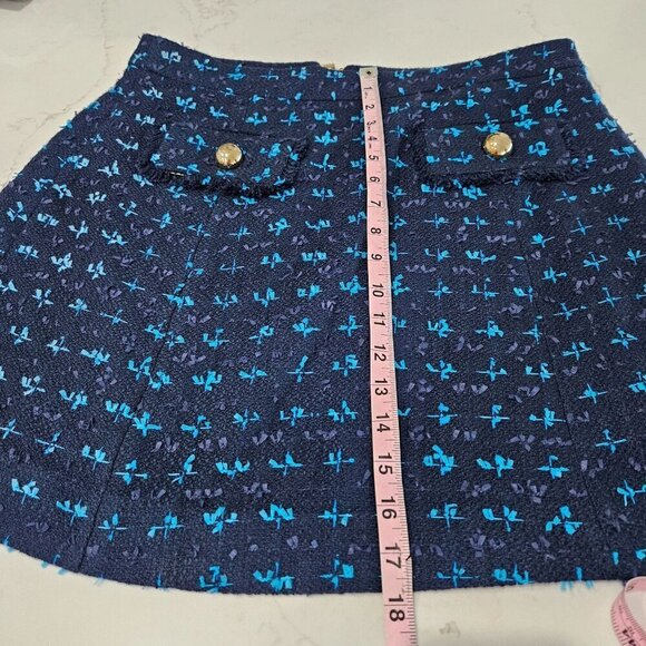 STS Sail To Sable Size 8 Tweed Mini Skirt Navy Academia Clueless Preppy - Picture 10 of 11